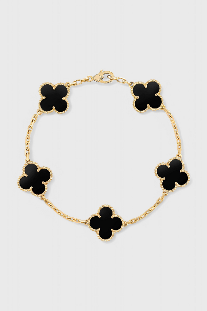 Clover Motif Bracelet with Elegance in Gold Plating