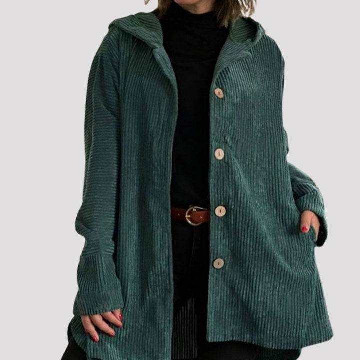 Adriana | Casual Velvet Hooded Jacket for Autumn Season
