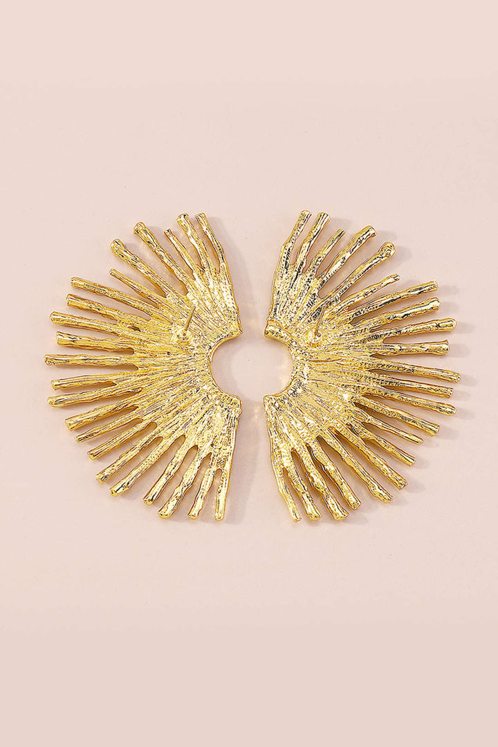 Metal Earrings with Wavy Edge
