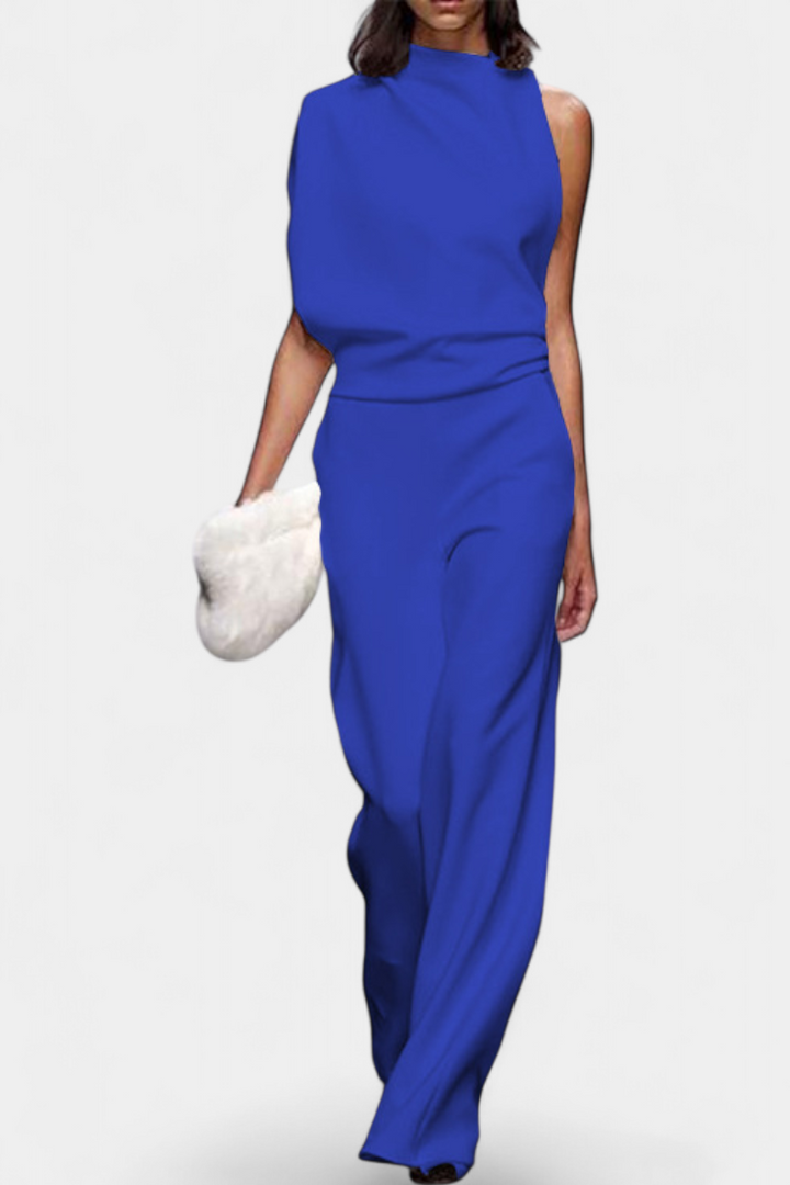 Etta Asymmetrical Fluid Leg Jumpsuit