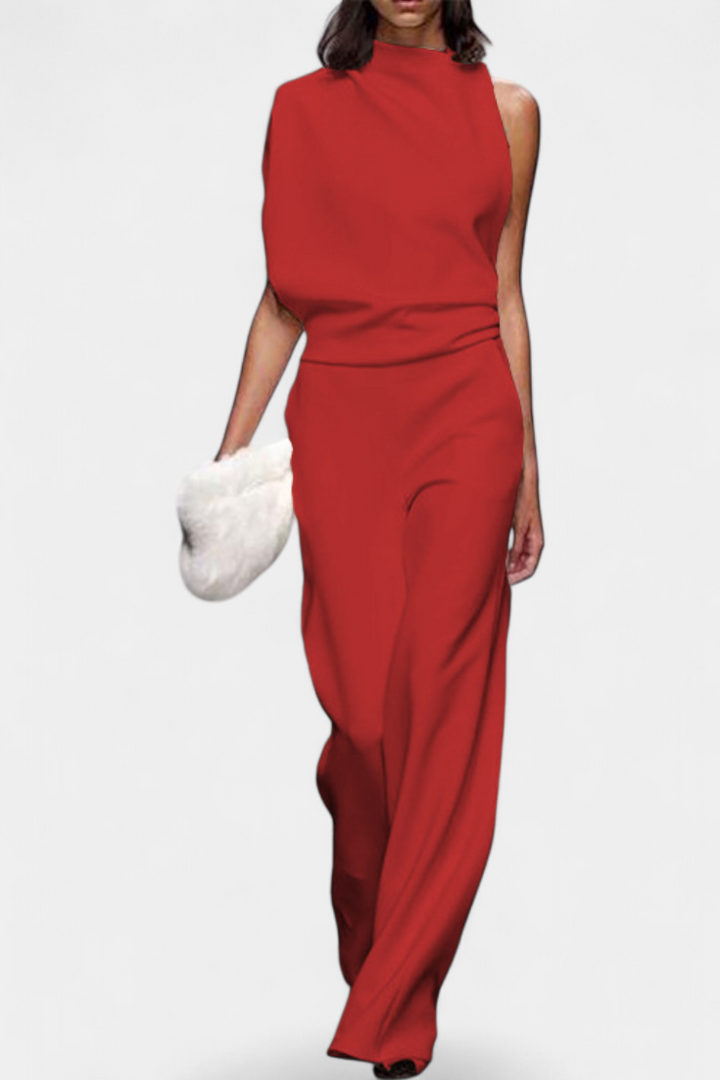 Etta Asymmetrical Fluid Leg Jumpsuit