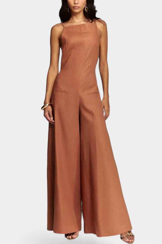 Belén Wide-Leg Halter Jumpsuit