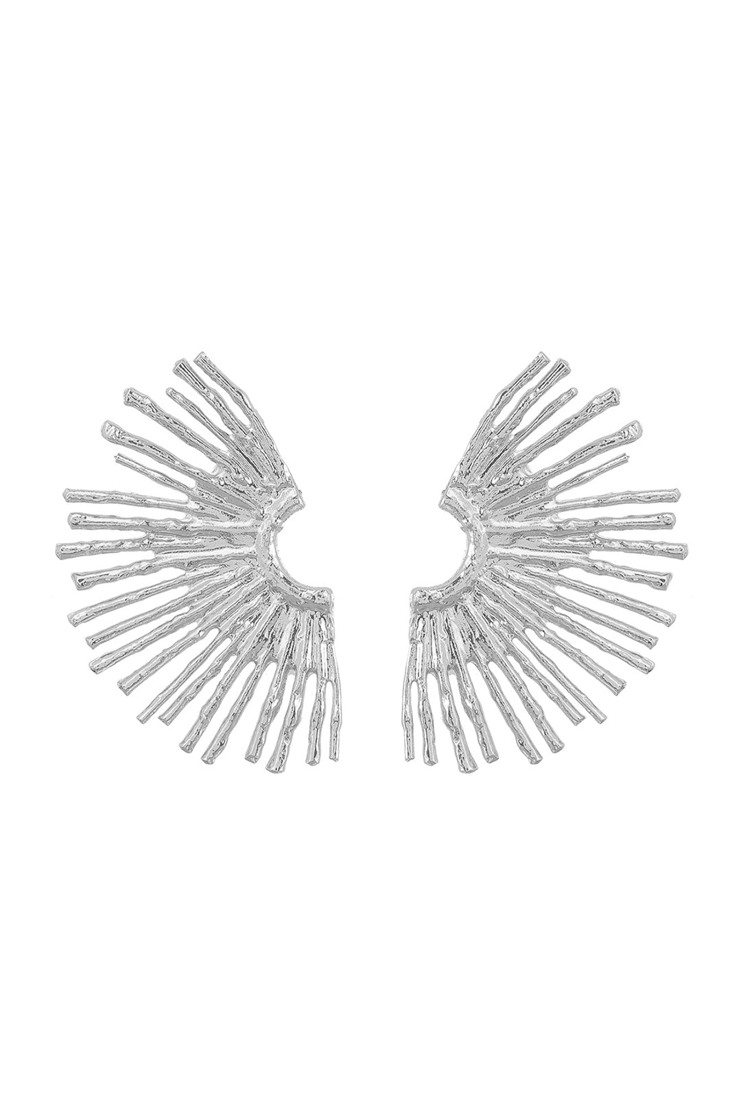 Metal Earrings with Wavy Edge