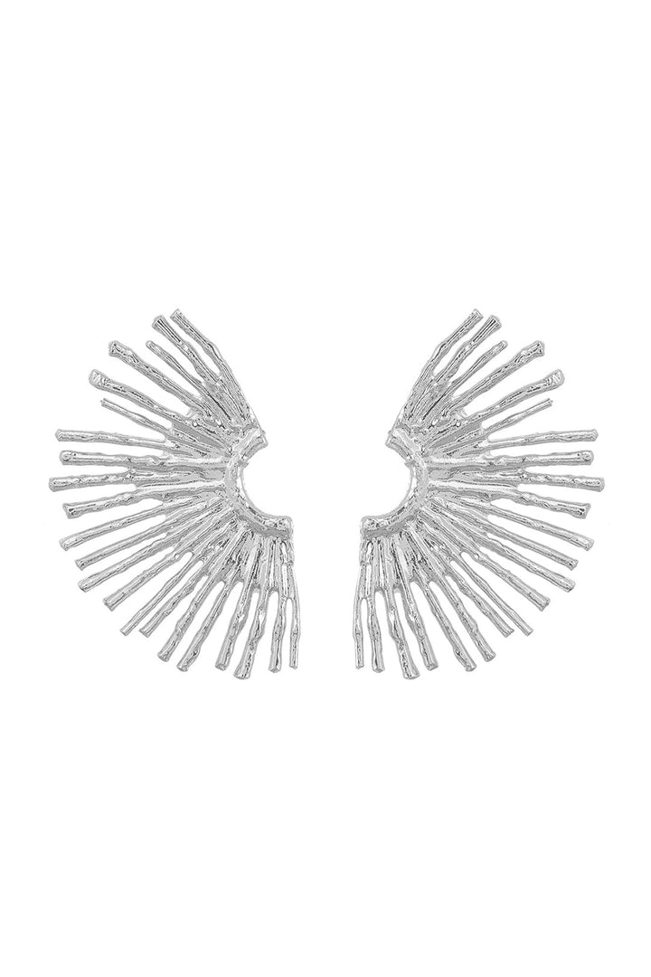 Metal Earrings with Wavy Edge