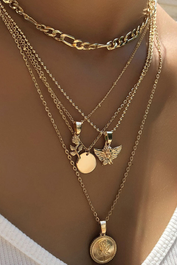 Rose and Angel Necklace