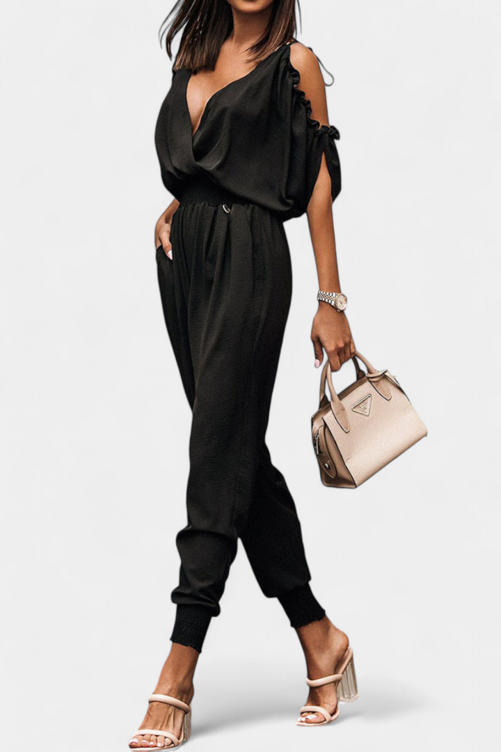 Solene Mono Casual with Off-Shoulder and Elastic Waist