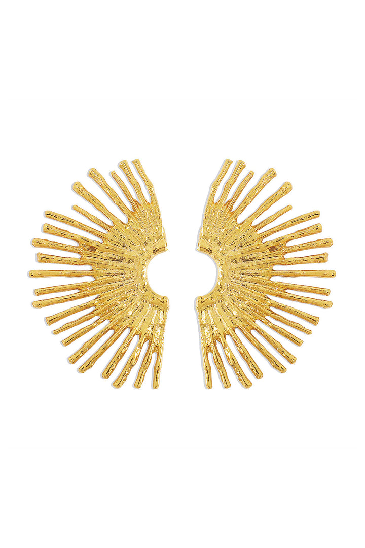 Metal Earrings with Wavy Edge