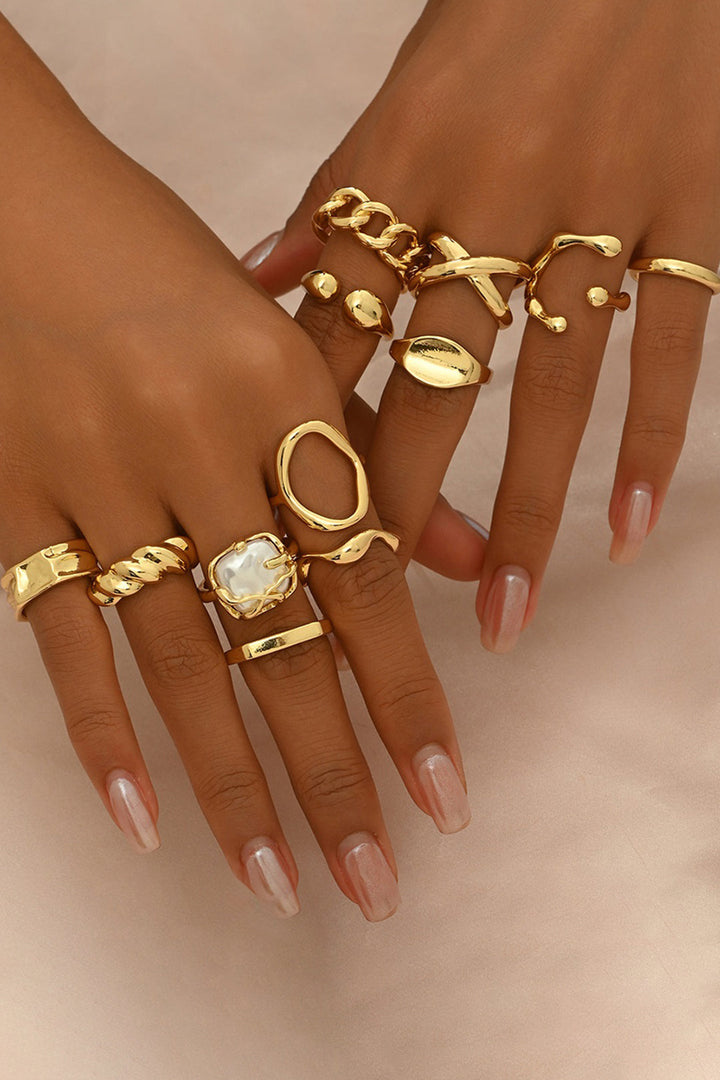 Geometric Metal Open Ring