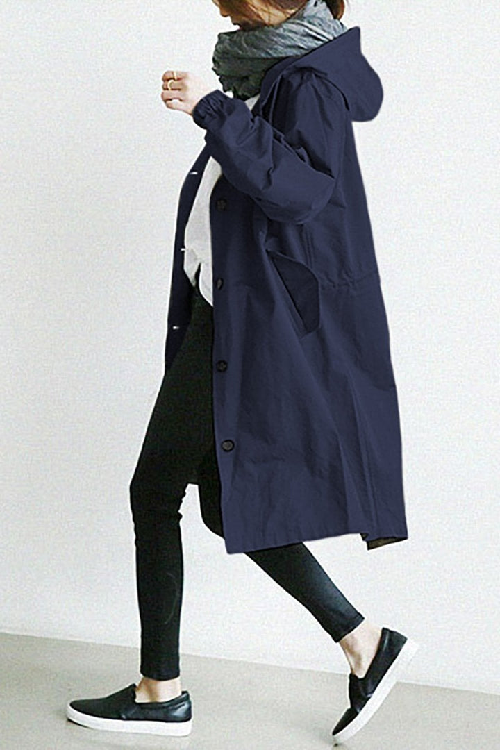 Lia | Waterproof Rain Trench Coat with Hood For Women
