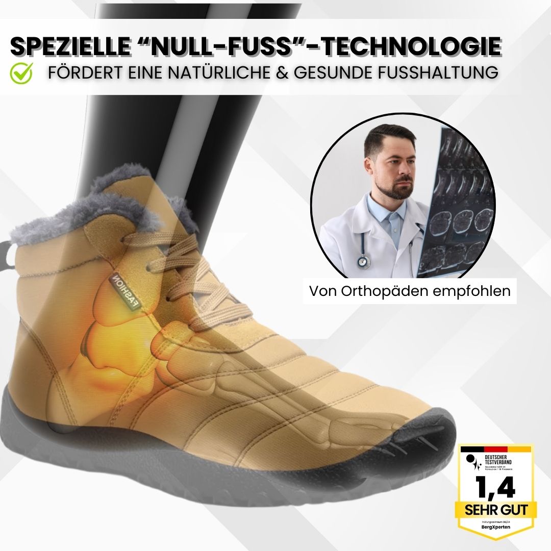 OrthoWarm - cushioned barefoot shoes, water-repellent and pain-relieving