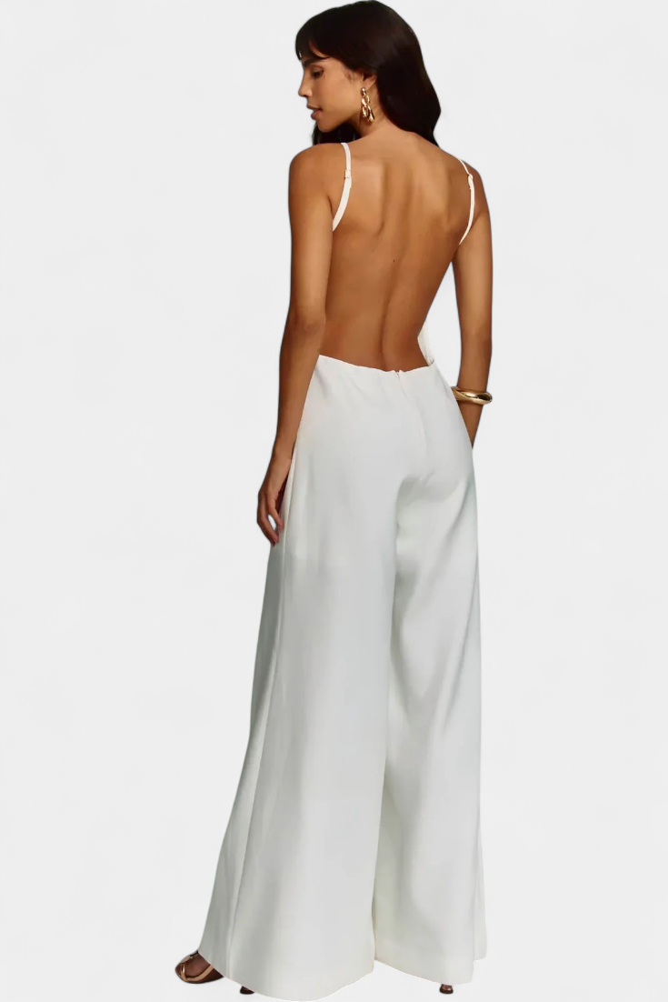Belén Wide-Leg Halter Jumpsuit