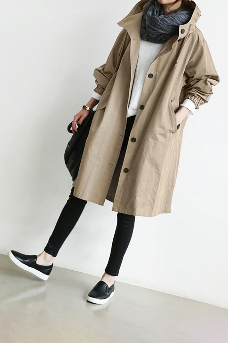 Lia | Waterproof Rain Trench Coat with Hood For Women