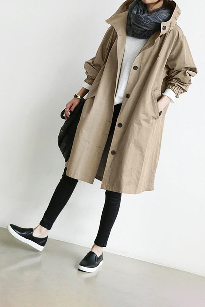 Lia | Waterproof Rain Trench Coat with Hood For Women