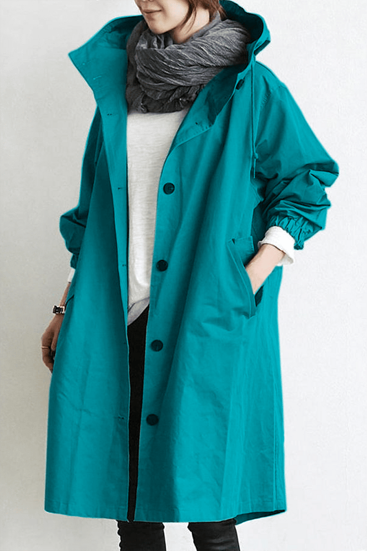 Lia | Waterproof Rain Trench Coat with Hood For Women