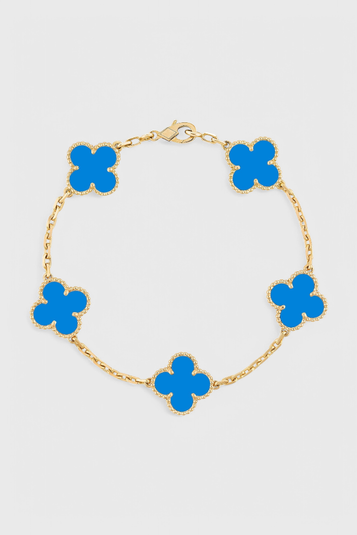Clover Motif Bracelet with Elegance in Gold Plating