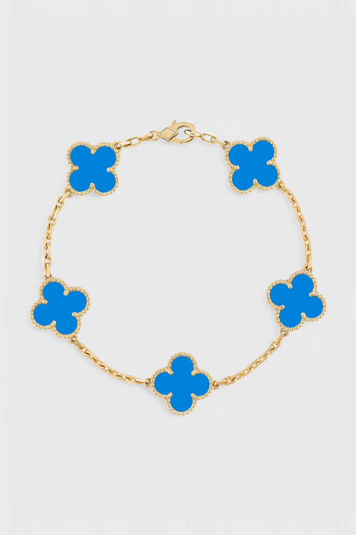 Clover Motif Bracelet with Elegance in Gold Plating