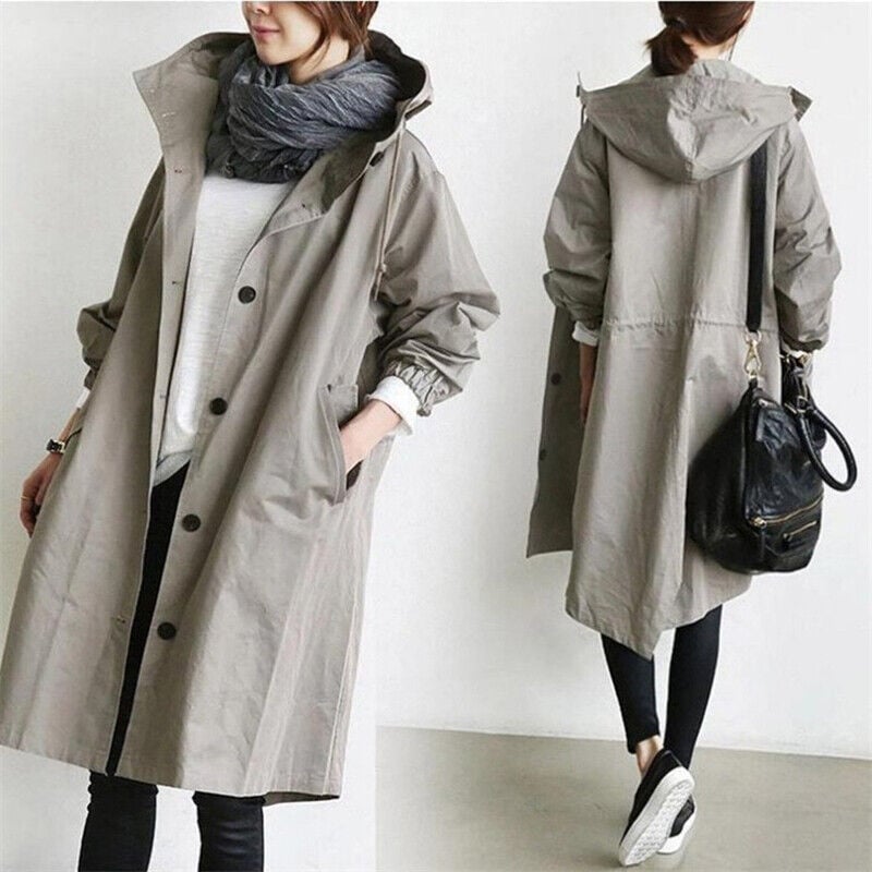 Lia | Waterproof Rain Trench Coat with Hood For Women