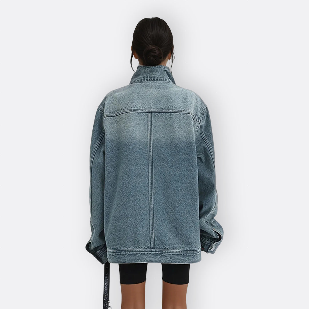Sílvia - Vintage Asymmetrical High Collar Jacket