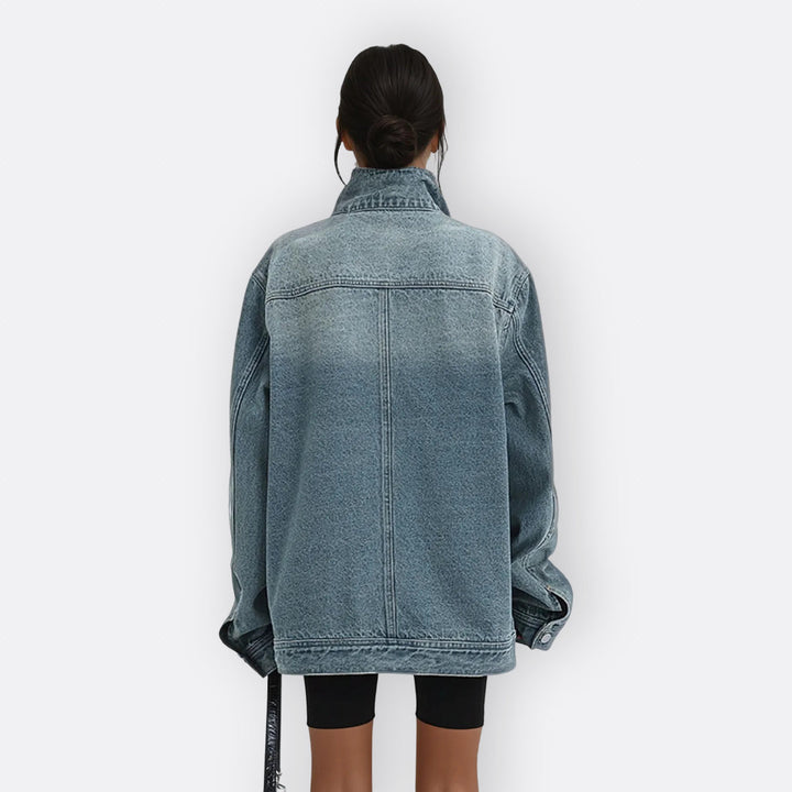 Sílvia - Vintage Asymmetrical High Collar Jacket