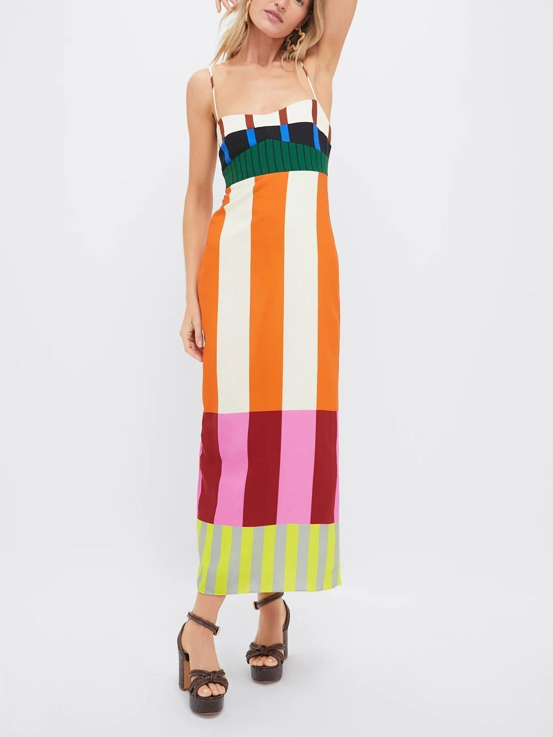 Paloma | Maxi Dress in Colourful Stripes