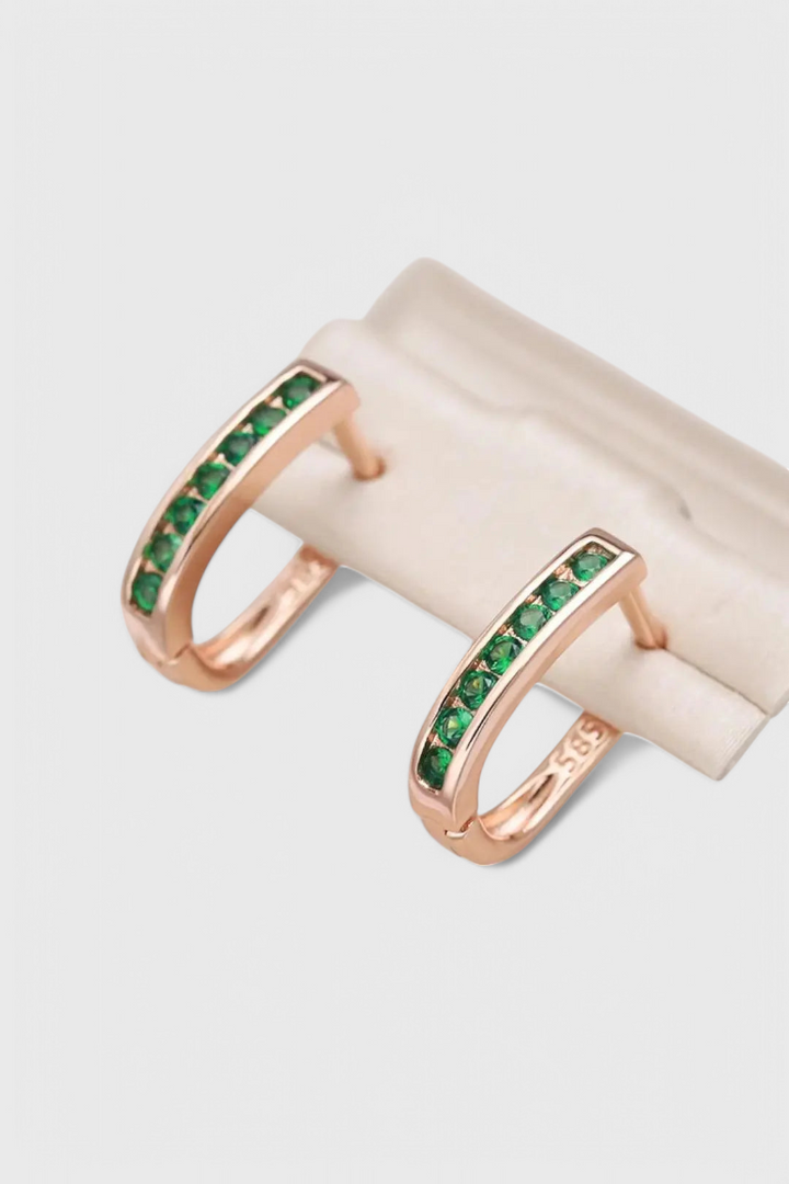 Emerald and Diamond Earrings in Gold