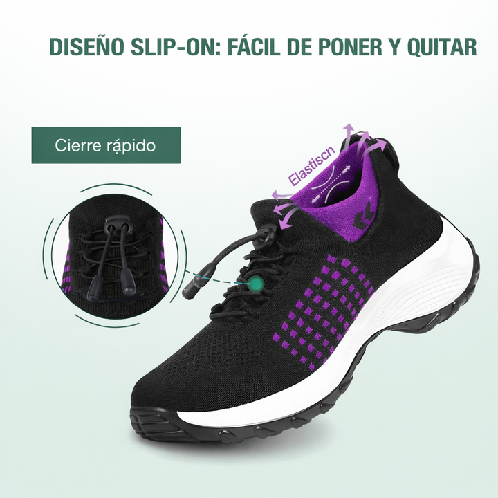 Ambulo Orthopaedic Shoes Fabric - Purple Black