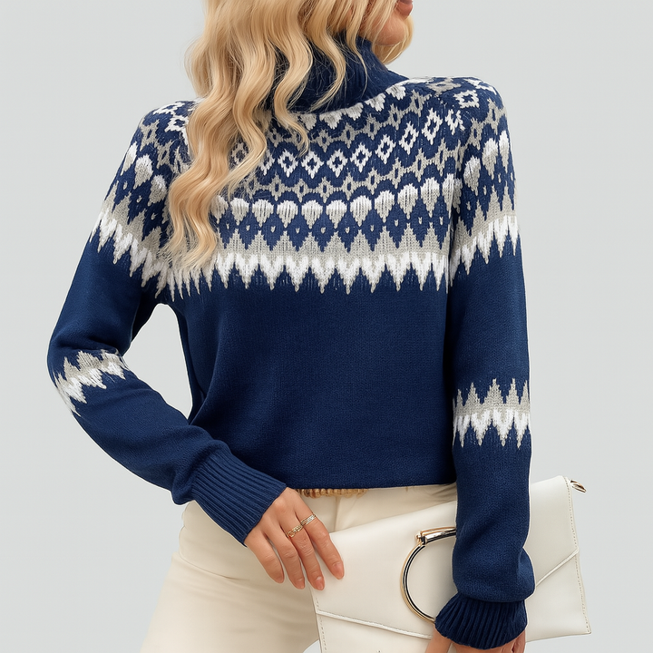 Ella | Suéter Elegante de Punto Geométrico
