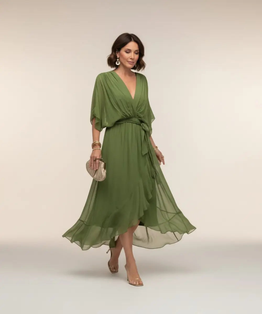 Leticia - Midi dress with tie waist