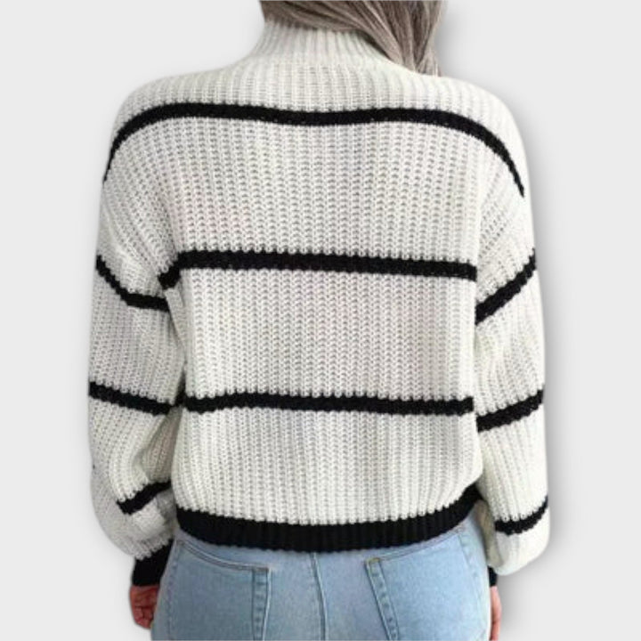 Chavala - Suéter de Cuello Alto con Rayas