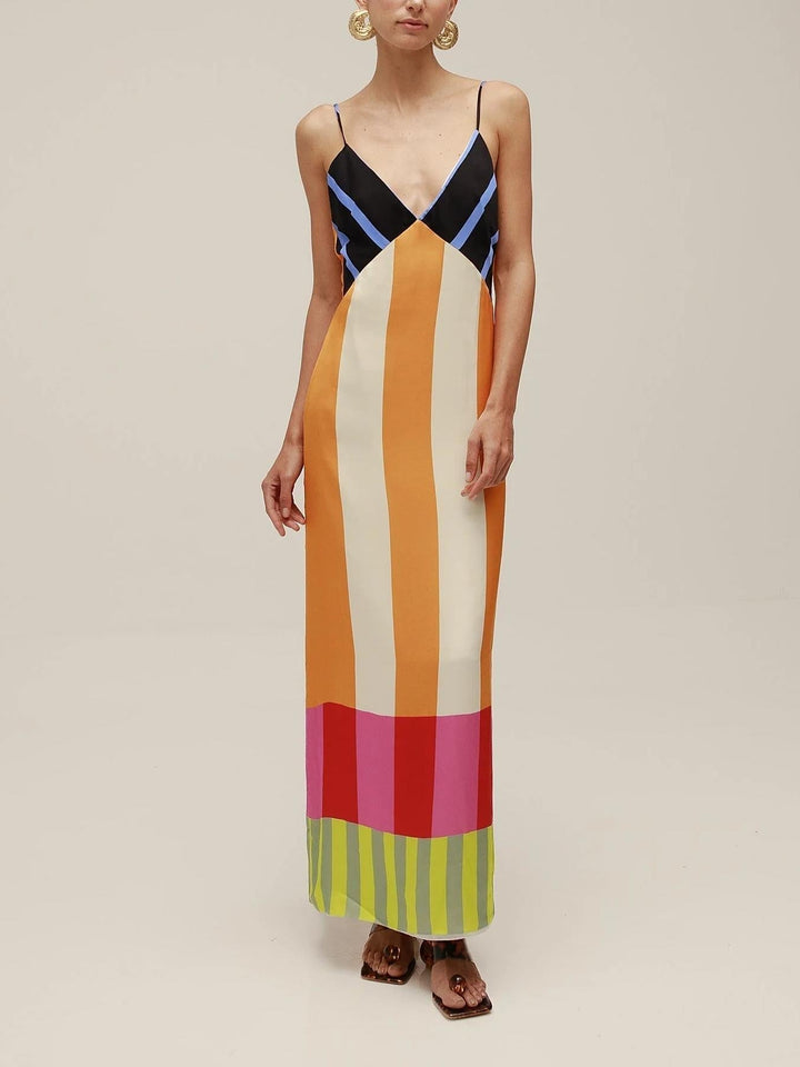 Paloma | Maxi Dress in Colourful Stripes