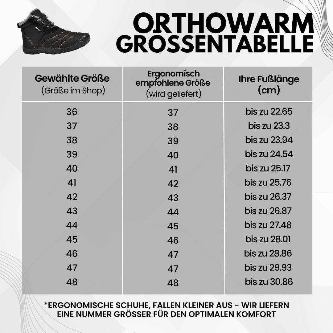 OrthoWarm - cushioned barefoot shoes, water-repellent and pain-relieving