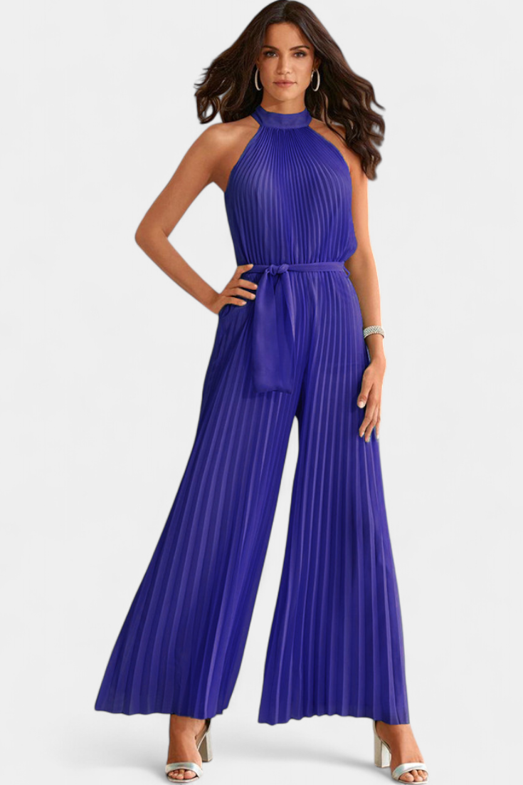 Patrizia Mono Palazzo Pleated with Halter Neck