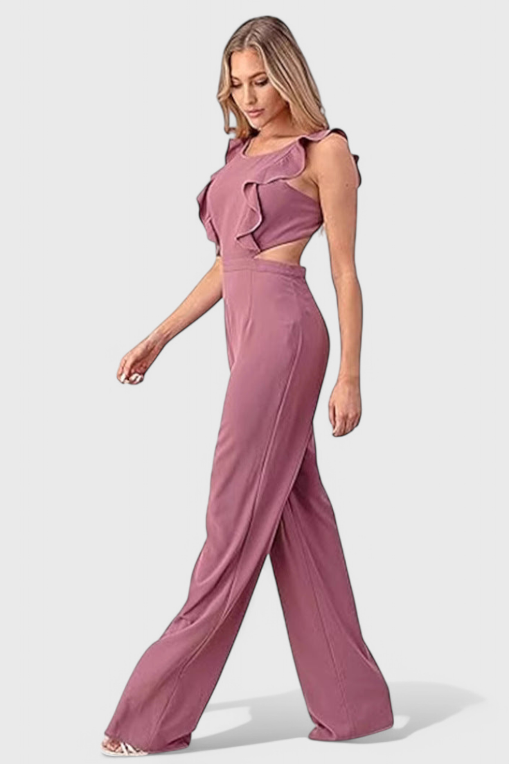 Chantal Jumpsuit with Cut-Out and Ruffles