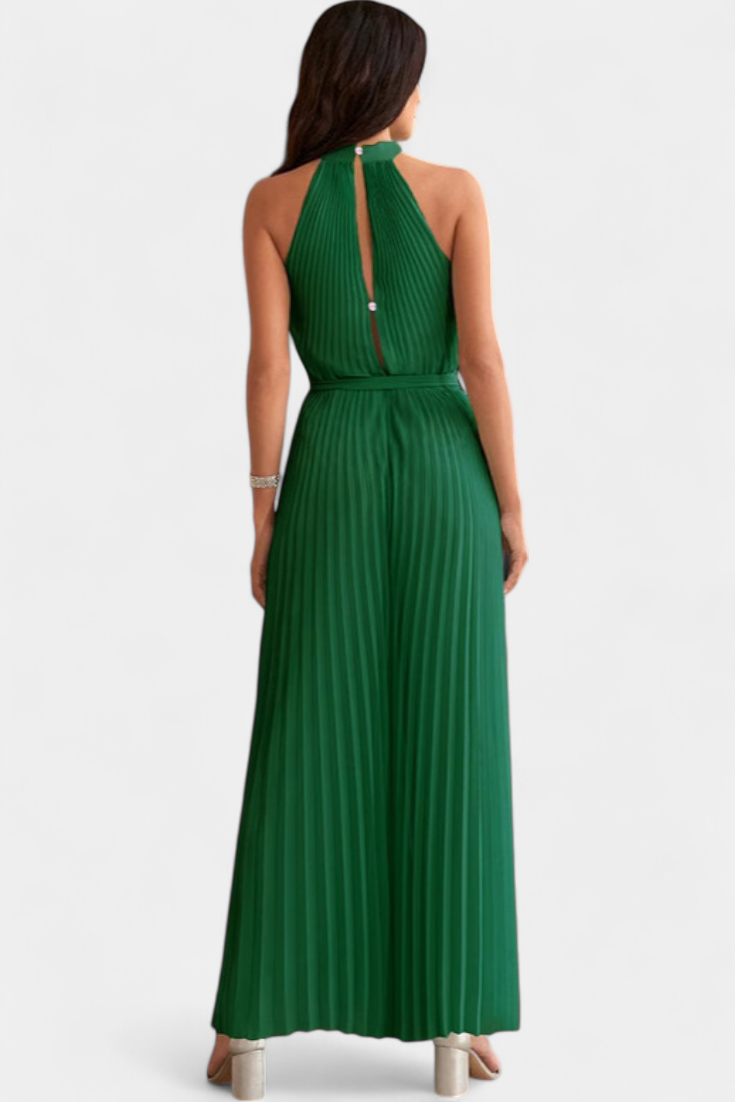 Patrizia Mono Palazzo Pleated with Halter Neck