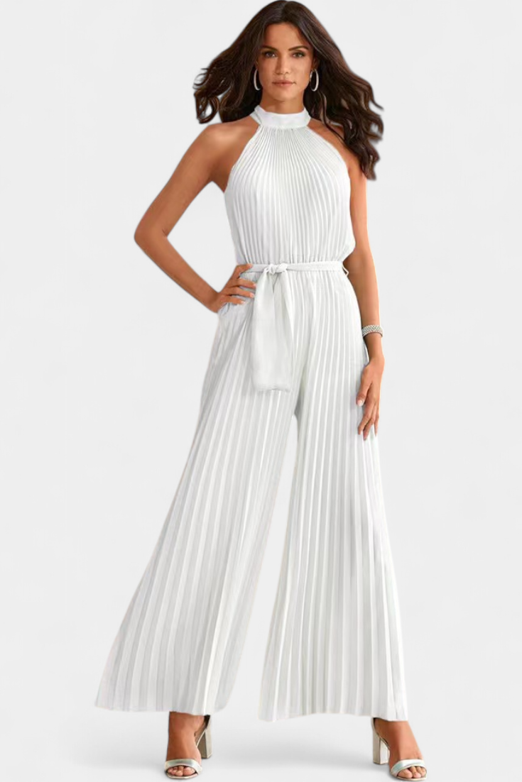 Patrizia Mono Palazzo Pleated with Halter Neck