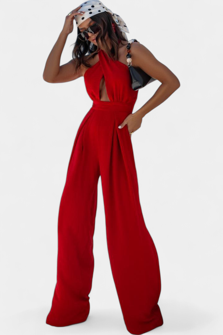 Jessica Mono Halter Cross Back with Wide Leg
