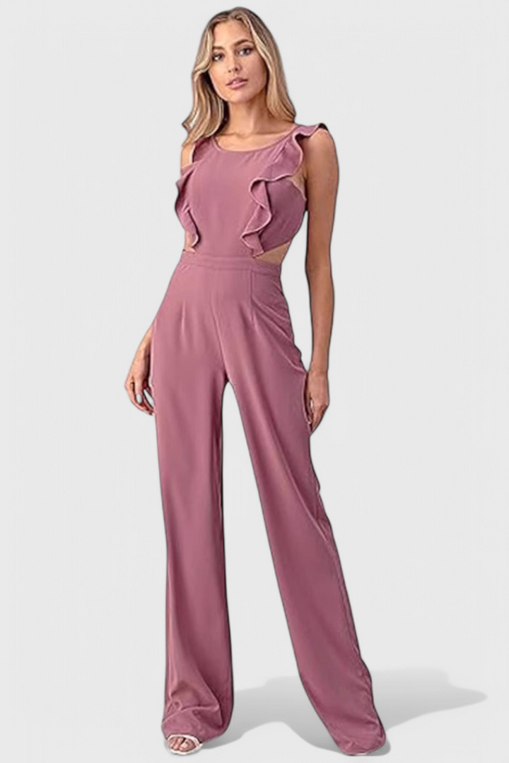 Chantal Jumpsuit with Cut-Out and Ruffles
