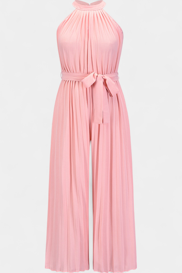 Patrizia Mono Palazzo Pleated with Halter Neck