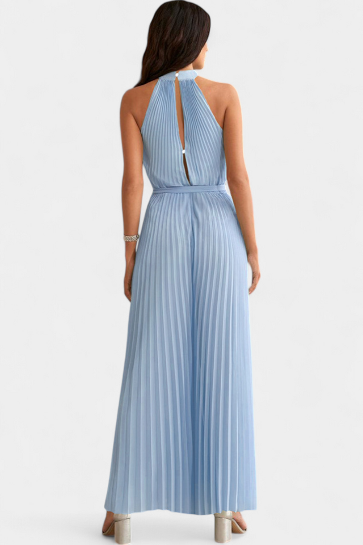 Patrizia Mono Palazzo Pleated with Halter Neck