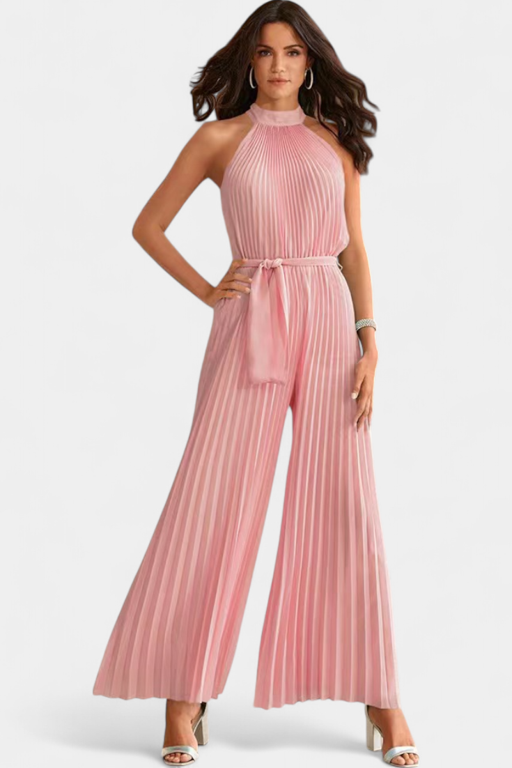Patrizia Mono Palazzo Pleated with Halter Neck