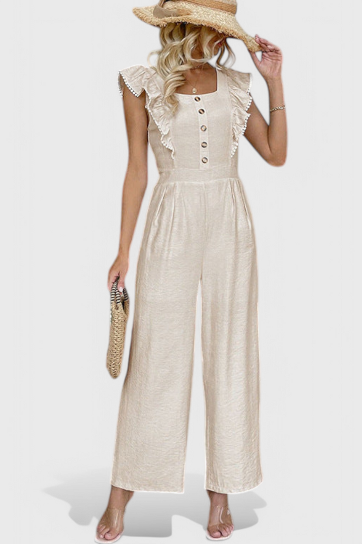 Amahle Mono in Linen with Ruffle Sleeves