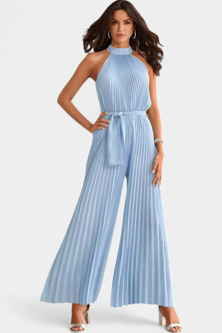 Patrizia Mono Palazzo Pleated with Halter Neck