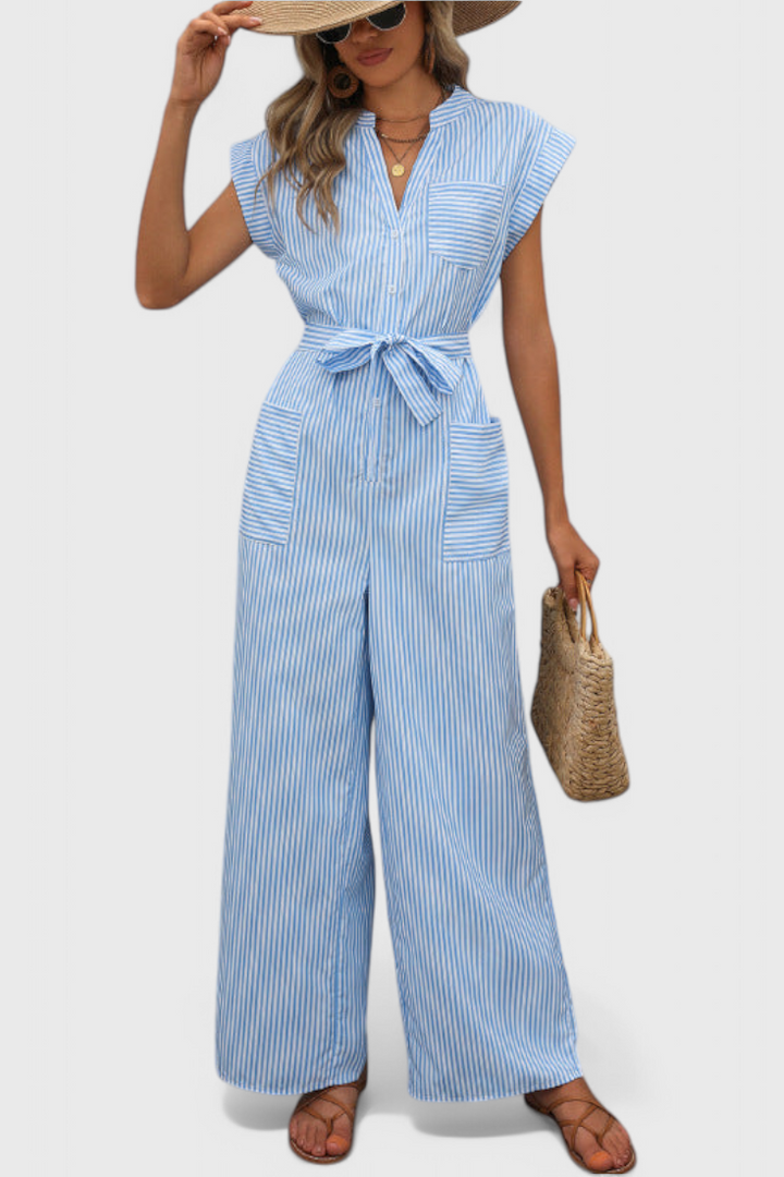 Inés Wide Leg Striped Jumpsuit