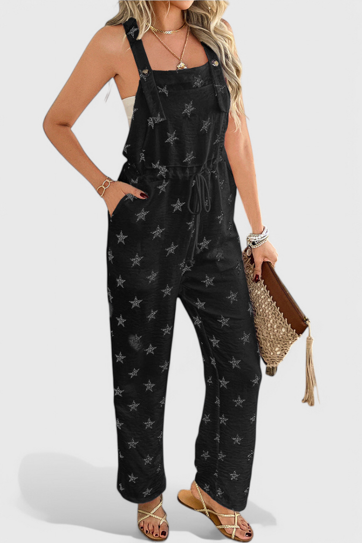 Bianca Relaxed Long Jumpsuit with Star Print