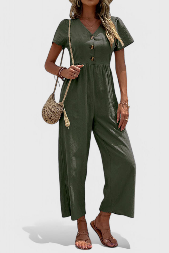 Camila Jumpsuit with Front Buttons