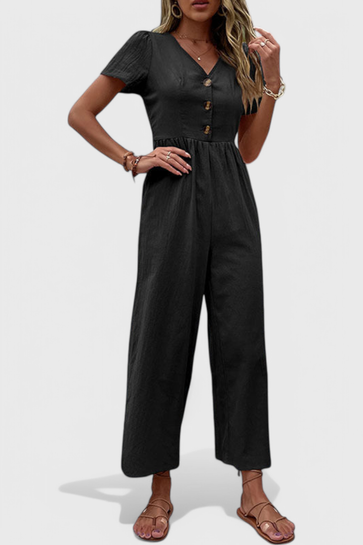 Camila Jumpsuit with Front Buttons