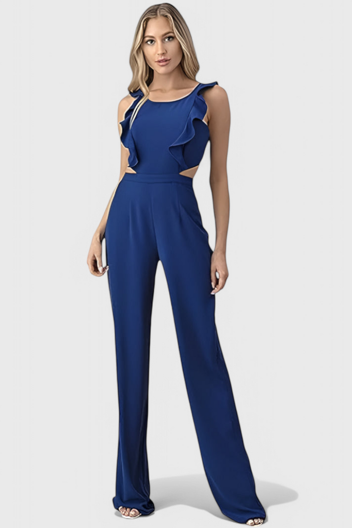 Chantal Jumpsuit with Cut-Out and Ruffles