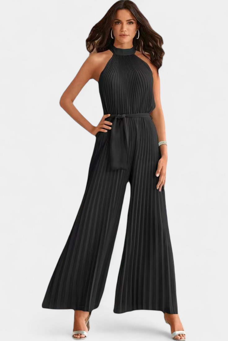 Patrizia Mono Palazzo Pleated with Halter Neck