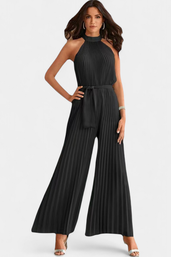 Patrizia Mono Palazzo Pleated with Halter Neck