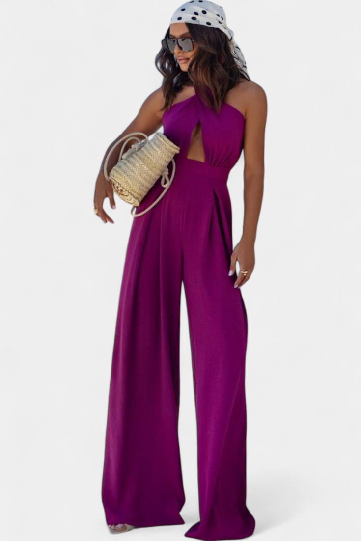Jessica Mono Halter Cross Back with Wide Leg
